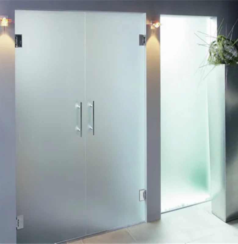 Frameless Glass Hinged Double Door